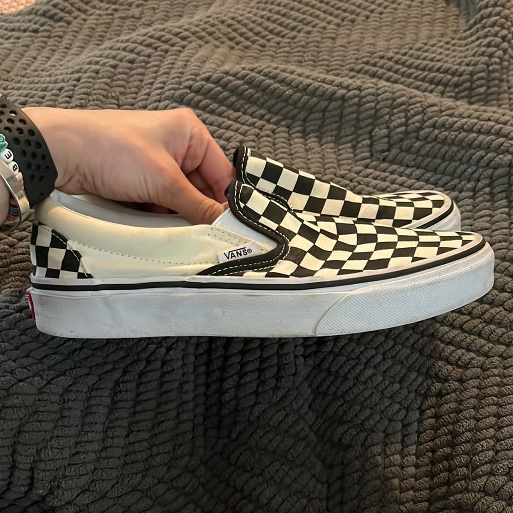 Vans check board slip on sneakers